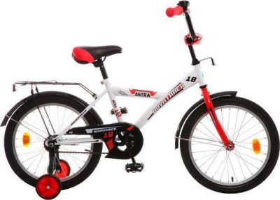 Велосипед детский с боковыми колесами Novatrack Astra 18 quot; (2015), рама сталь 18 quot;, белый