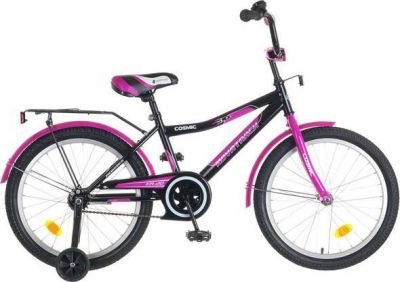 Велосипед детский с боковыми колесами Novatrack Cosmic 20 quot; (2016), рама сталь 20 quot;, черный