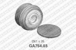 NTN-SNR GA754.03 ролик-шкив генератора с муфтой VAG 1.9TDI Audi A4, VW Golf 3/4/Passat B5 (038903119M)