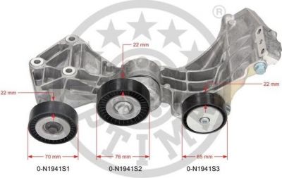 Optimal 0-N1941 натяжитель ремня, клиновой зубча на MERCEDES-BENZ A-CLASS (W168)