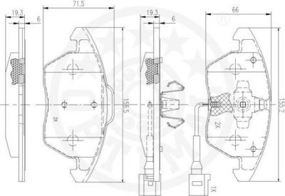 Optimal 12531 комплект тормозных колодок, дисковый тормоз на AUDI TT (8J3)