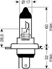OSRAM Лампа (к-т 2шт.) H4 60/55W 12V P43T, SILVERSTAR 2.0 (блистер) (H4, 64193SV2-02B)