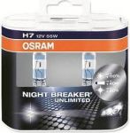OSRAM Комплект галогенных лампH7 55W 12V PX26D NIGHT BREAKER UNLIMITED (На 110% больше света на дороге, на 20% белее свет, на 40м длиннее световой конус) (64210NBU-HCB)
