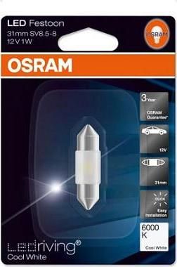 Osram 6431CW лампа накаливания, oсвещение салона на TOYOTA HIACE III фургон (YH7_, LH6_, LH7_, LH5_, YH5_, YH6_)