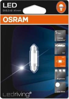 OSRAM Лампа светодиодная OSRAM 12V C5W 1шт 6499CW-01B premium C5W / холодный белый / 6000K (41mm) (6499CW-01B)