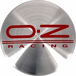 Центральный колпачок для диска OZ Racing 81310362 M582CC, 54 мм, серебристый с красным логотипом