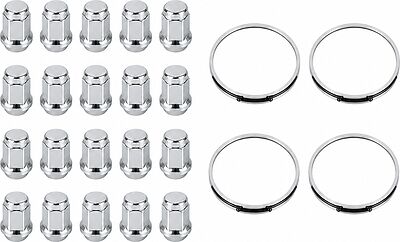 Монтажный комплект OZ Racing 81710072 для Chrysler, Dodge, Eagle, Ford, Mazda и Mitsubishi: 20 закрытых гаек D8 M12x1,5, конус 60°, SW21, высота 34 мм, 4 кольца L 75/67,1 мм со стопорами