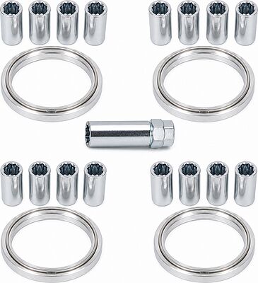 Монтажный комплект OZ Racing 81710483: 16 гаек DST20A M12x1,5, конус 60°, 4 кольца S 68/56,1 мм со стопорами и ключ CH19