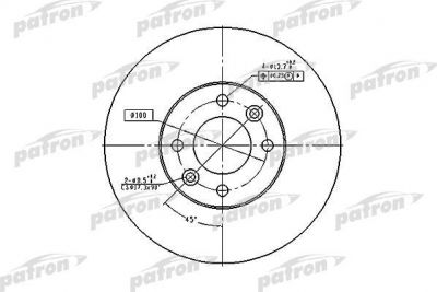 PATRON Диск тормозной передн RENAULT: LAGUNA 93-01, LAGUNA Grandtour 95-01, M (PBD1032)