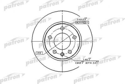 PATRON Диск тормозной передн OPEL: OMEGA A 86-94, OMEGA A универсал 86-94 (PBD1614)