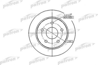 PATRON Диск тормозной задн FORD: SCORPIO I 85-94, SCORPIO I седан 86-94, SCORPIO I универсал 88-94 (PBD1651)