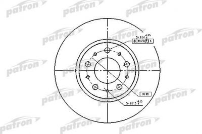 PATRON Диск тормозной передн VOLVO: 740 84-92, 740 Kombi 85-92, 940 90-98, 940 II 94-98, 940 II универсал 94-98, 940 Kombi 90-95, 960 90-94, 960 II 94-96, 960 Kombi 90 (PBD1697)