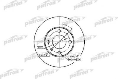 PATRON Диск тормозной передн FIAT: 124 66-75, 124 Familiare 67-75, 124 Spider 66-77, 124 купе 67-76, 125 67-74, 127 71-86, 127 Panorama 77-86, 128 69-84, 128 Familiare (PBD1721)