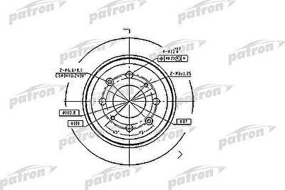 PATRON Диск тормозной задн HONDA: CIVIC IV Fastback 94-97, CIVIC V Aerodeck 9 (PBD2646)