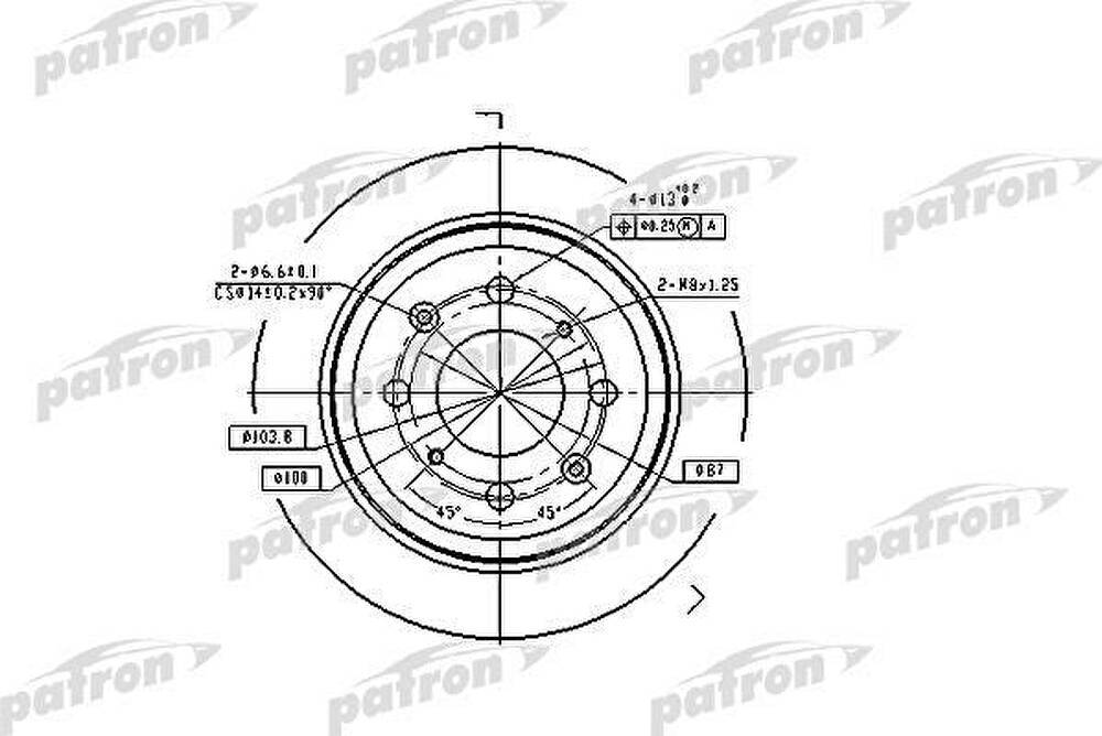 PATRON Диск тормозной задн HONDA: CIVIC IV Fastback 94-97, CIVIC V Aerodeck 9 (PBD2646)