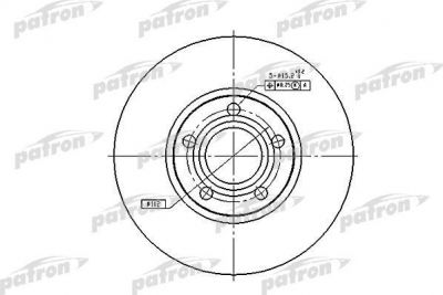 PATRON Диск тормозной задн AUDI: 100 90-94, 100 Avant 90-94, A6 94-97, A6 97-05, A6 Avant 94-97, A6 Avant 97-05, SKODA: SUPERB 02-, VW: PASSAT 96-00, PASSAT 00-05, PAS (PBD2651)