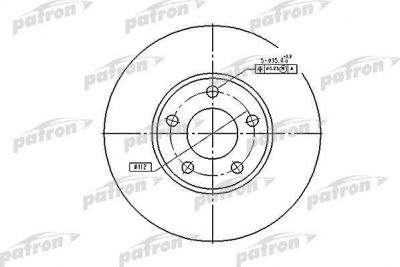 PATRON Диск тормозной передн AUDI: 100 90-94, 100 Avant 91-94, A4 95-00, A4 00-04, A4 04-, A4 Avant 96-01, A4 Avant 01-04, A4 Avant 04-, A4 кабрио 02-, A6 94-97, A6 97 (PBD2652)