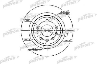 PATRON Диск тормозной задн OPEL: OMEGA B 94-03, OMEGA B универсал 94-03 (PBD2714)