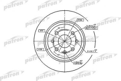 PATRON Диск тормозной задн OPEL: VECTRA B 95-02, VECTRA B хечбэк 95-03, VECTRA B универсал 96-03 (PBD2772)