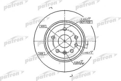 PATRON Диск тормозной задн OPEL: VECTRA B 95-02, VECTRA B хечбэк 95-03, VECTRA B универсал 96-03, SAAB: 9-3 98-02, 9-3 Cabriolet 98-03, 9-5 97-, 9-5 универсал 98-, 900 (PBD2773)