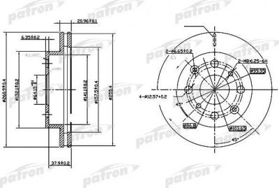 PATRON Диск тормозной передн HONDA: CIVIC III Hatchback 89-91, CIVIC IV 91-95, CIVIC IV Fastback 94-97, CIVIC IV Hatchback 91-95, CIVIC IV купе 94-96, CIVIC V 95-01, C (PBD3021)