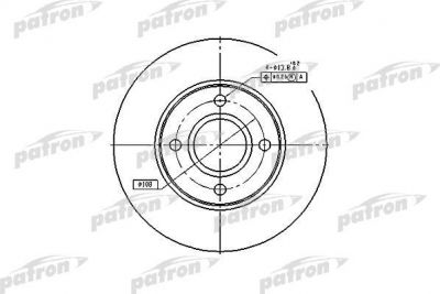 PATRON Диск тормозной передн FORD: FIESTA IV 95-02, FIESTA V 01-, FIESTA фургон 96-, FIESTA фургон 98-, FOCUS 98-04, FOCUS седан 99-04, FOCUS универсал 99-04, FUSION 0 (PBD4036)