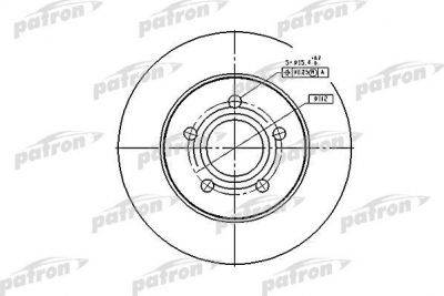 PATRON Диск тормозной передн VW: PASSAT 96-00, PASSAT Variant 97-00 (PBD4045)