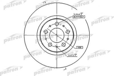 PATRON Диск тормозной передн VOLVO: S60 00-, S80 98-06, V70 I универсал 97-00, V70 II универсал 00-, XC70 CROSS COUNTRY 00- (PBD4053)