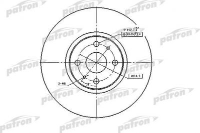 PATRON Диск тормозной передн HYUNDAI: ATOS 98-02, ATOS PRIME 99-, COUPE 96-02, SONATA III 98-01, SONATA V 05- (PBD4158)