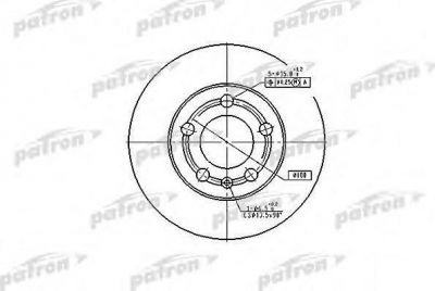 PATRON Диск тормозной передн SKODA: FABIA 99-, FABIA Combi 00-, FABIA Praktik 03-, FABIA седан 99-, VW: FOX 05-, POLO 01-, POLO седан 03- (PBD4253)