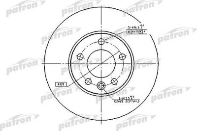 Patron PBD4308 тормозной диск на VW MULTIVAN V (7HM, 7HN, 7HF, 7EF, 7EM, 7EN)