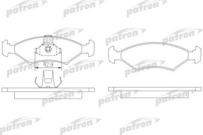 PATRON Колодки тормозные дисковые передн FORD: FIESTA III 89-95, FIESTA IV 95 (PBP1081)