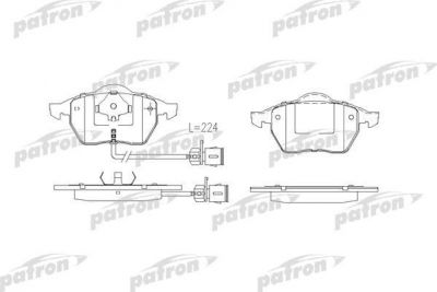 PATRON Колодки тормозные дисковые передн AUDI: A4 Avant 96-01, VW: PASSAT 96-00, PASSAT Variant 97-00 (PBP1167)