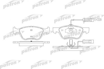 PATRON Колодки тормозные дисковые передн ALFA ROMEO: 166 98-, LANCIA: KAPPA 94-01, KAPPA SW 96-01, KAPPA купе 96-01 (PBP1299)