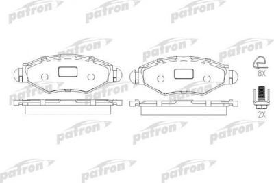 PATRON Колодки тормозные дисковые передн AUDI: A3 06-, A3 Sportback 06-, PEUGEOT: 206 SW 02-, 206 хечбэк 98- (PBP1378)