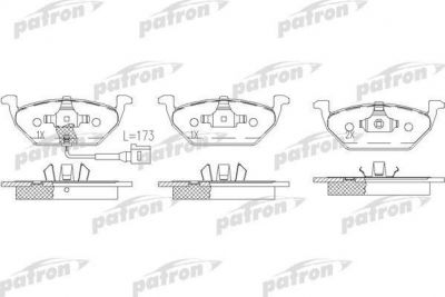 PATRON Колодки тормозные дисковые передн AUDI: A2 00-05, A3 96-, A3 03-, A3 Sportback 04-, SEAT: IBIZA IV 02-, LEON 99-, LEON 05-, TOLEDO II 99-06, TOLEDO III 04-, SKODA: FABIA 99 (PBP1398)