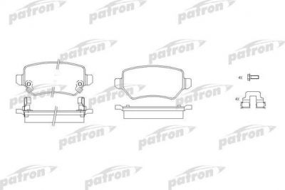 PATRON Колодки тормозные дисковые задн OPEL: ASTRA F CLASSIC универсал 03-05, (PBP1521)
