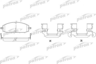 Patron PBP1577 комплект тормозных колодок, дисковый тормоз на NISSAN PATROL GR V Wagon (Y61)