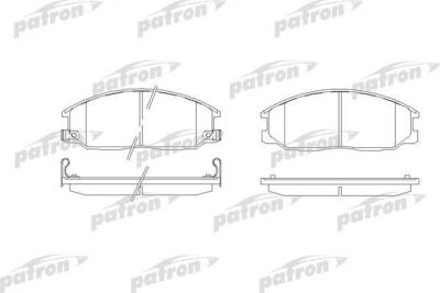 PATRON Колодки тормозные дисковые передн HYUNDAI: HIGHWAY VAN 00-, SANTA FE 01-, TRAJET 00- (PBP1605)