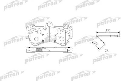 PATRON Колодки тормозные дисковые передн PORSCHE: CAYENNE 02-, VW: TOUAREG 02- (PBP1625)