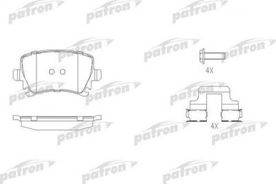 PATRON Колодки тормозные дисковые задн AUDI: A3 QUATTRO, A6, A6 QUATTRO, VOLK (PBP1636)