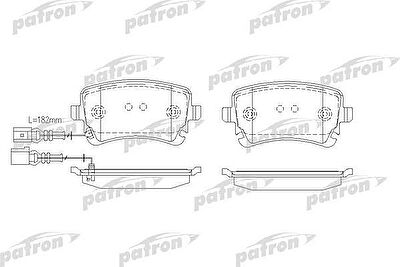 PATRON Колодки тормозные дисковые задн VW: MULTIVAN V 03-, TRANSPORTER V c бортовой платформой 03-, TRANSPORTER V фургон 03- (PBP1644)