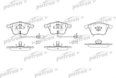 PATRON Колодки тормозные дисковые AUDI: A3 03-, A3 Sportback 04-, SEAT: LEON 05-, VW: EOS 06-, GOLF V 03-, PASSAT 05-, PASSAT Variant 05- (PBP1765)