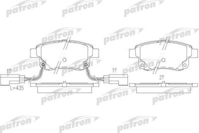 PATRON Колодки тормозные дисковые задн FORD: TRANSIT TOURNEO 06-, TRANSIT c бортовой платформой 06-, TRANSIT автобус 06-, TRANSIT фургон 06- (PBP1930)