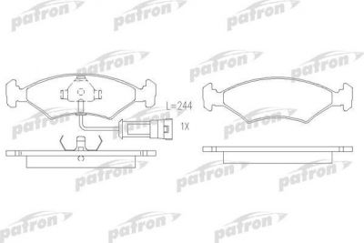 PATRON Колодки тормозные дисковые передн FORD: ESCORT 86 Express 86-90, ESCORT III 80-85, ESCORT III кабрио 83-85, ESCORT III универсал 80-85, ESCORT IV 85-90, ESCORT IV кабрио 86 (PBP212)