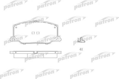 PATRON Колодки тормозные дисковые передн LEXUS: ES 89-91, TOYOTA: CAMRY 86-91, CAMRY Station Wagon 86-91, CARINA II 87-92, CARINA II Station Wagon 87-92, CARINA II седан 87-92, CE (PBP602)