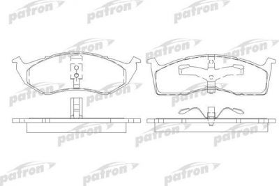 PATRON Колодки тормозные дисковые передн CHRYSLER: NEON 94-99, NEON II 99-, VISION 93-, VOYAGER II 95-01, VOYAGER III 00-, DODGE: CARAVAN II 95-01, NEON 94-99, NEON II 99-, PLYM (PBP7006)