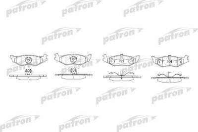 PATRON Колодки тормозные дисковые задн CHRYSLER: GS DAYTONA SHELBY купе 87-92, LE BARON 86-91, LE BARON кабрио 86-96, NEW YORKER 93-98, SARATOGA 89-95, VISION 93- (PBP7012)