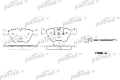 PATRON Колодки тормозные дисковые передн : 3 94-98, 3 кабрио 94-99, 3 кабрио 01-, 3 купе 92-99, 3 купе 00-, 5 86-90, 5 88-95, 5 Touring 91-97, 7 86-94, Z3 97-03, Z3 купе 98-03 (PBP779)
