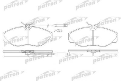 PATRON Колодки тормозные дисковые передн CITROEN: JUMPER бортовой 94-02, JUMPER автобус 94-02, JUMPER фургон 94-02, FIAT: DUCATO бортовой 94-02, DUCATO автобус 94-02, DUCATO фурго (PBP967)